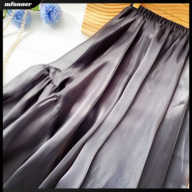 Chân Váy Lưng Thun Nhún Bèo Màu Trơn Ngọt Ngào Thời Trang Cho Nữ