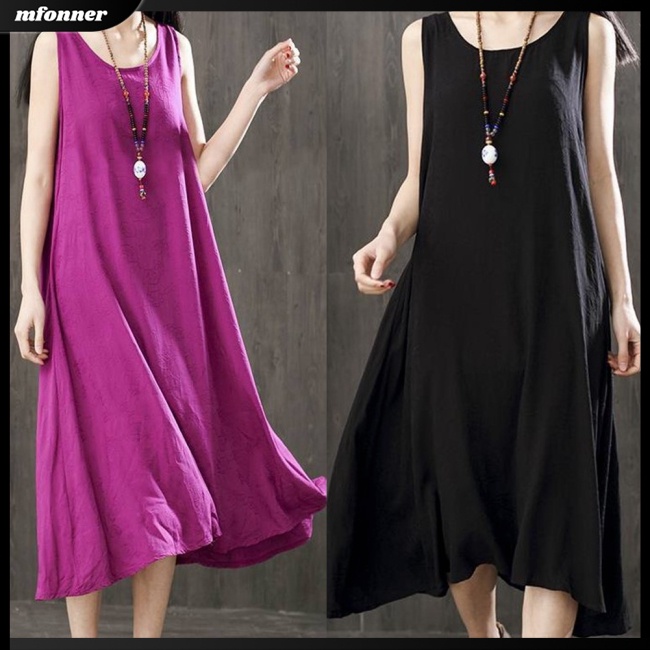 Đầm Dài Không Tay Màu Sắc Thời Trang Mùa Hè Cho Nữ