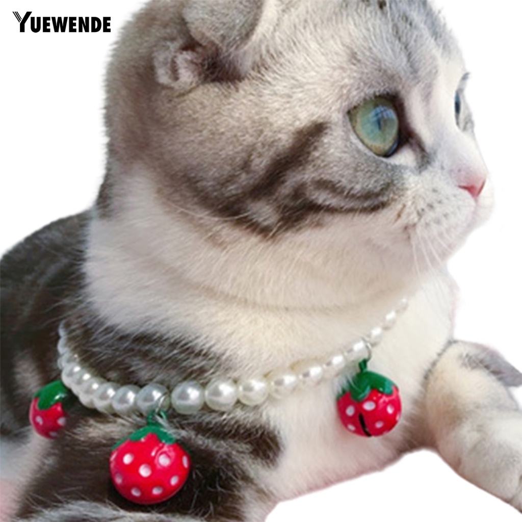 Dây Chuyền Đeo Cổ Bằng Kim Loại Trọng Lượng Nhẹ Họa Tiết Dâu Tây Dành Cho Thú Cưng