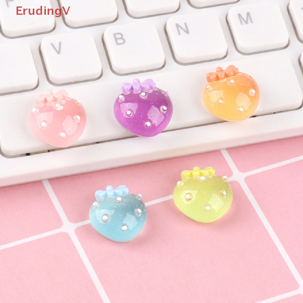 Set 5 Quả Dâu Mini Bằng Nhựa Phát Quang 3D Trang Trí Móng Tay DIY