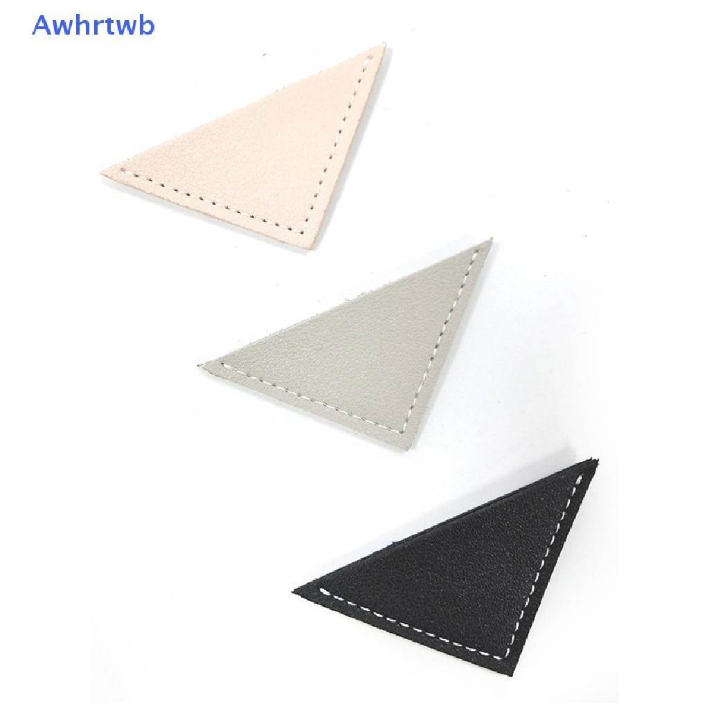 Awhrtwb Kẹp Giấy Đánh Dấu Trang Sách Bằng Da Hình Tam Giác Phong Cách Vintage Mới