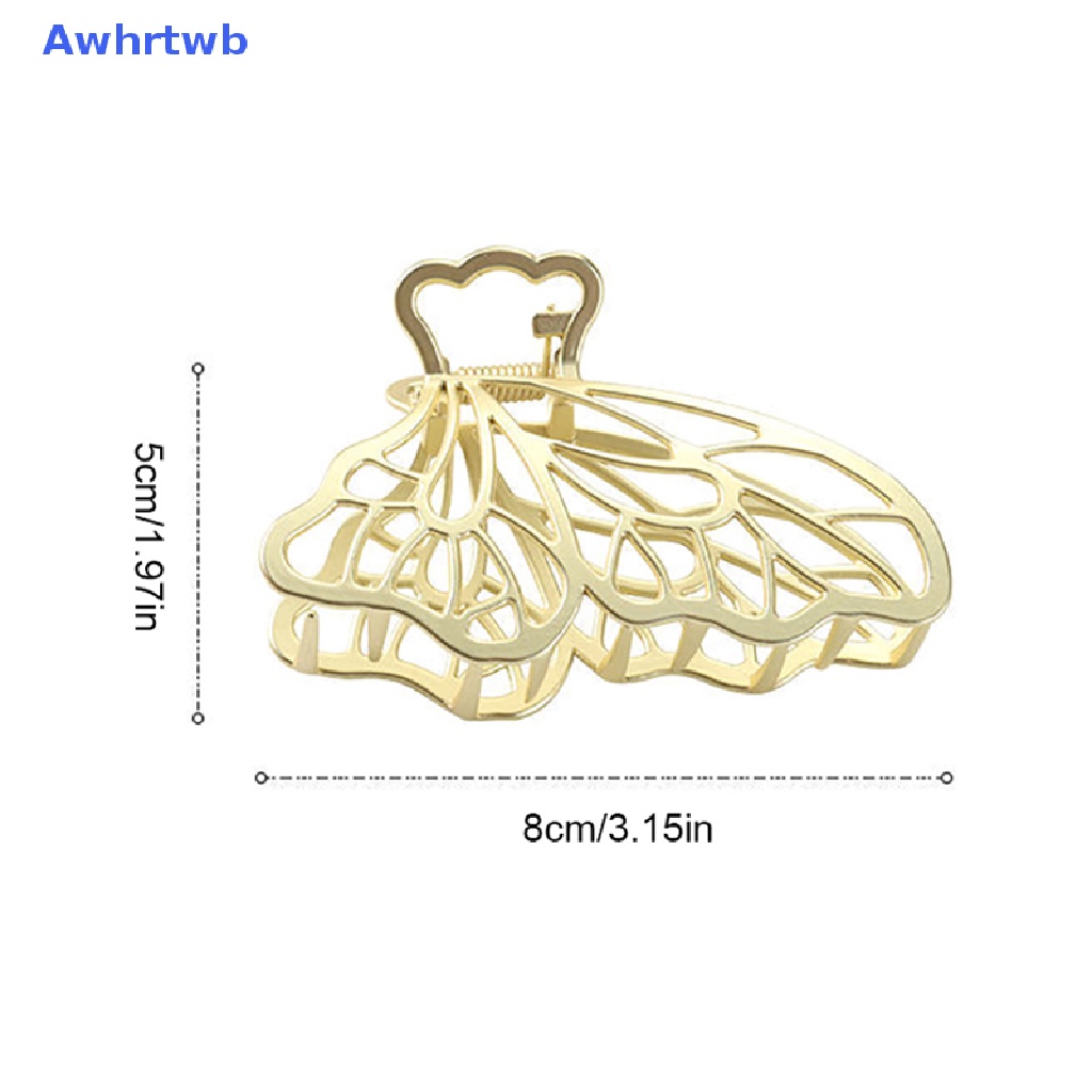 Kẹp Tóc Hình Bướm Bằng Kim Loại Màu Vàng Phong Cách Vintage Thanh Lịch Thời Trang Mới
