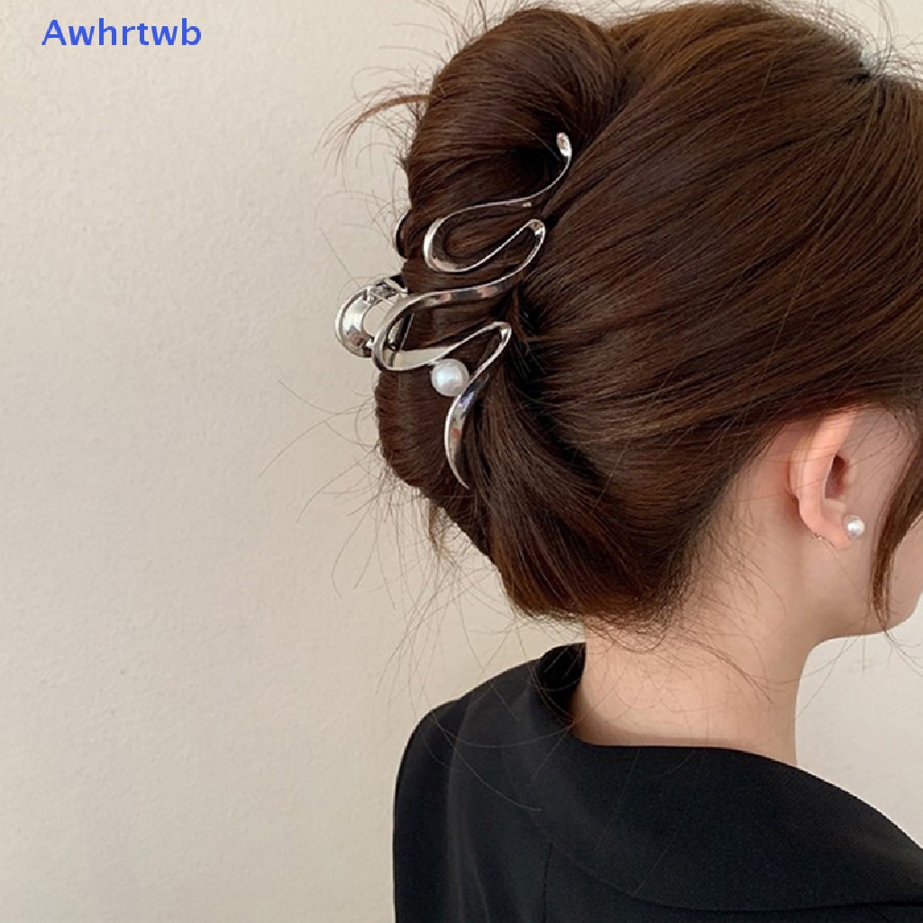 Kẹp Tóc Càng Cua Đính Ngọc Trai Giả Bằng Hợp Kim 11.5cm Thời Trang Cho Nữ Mới