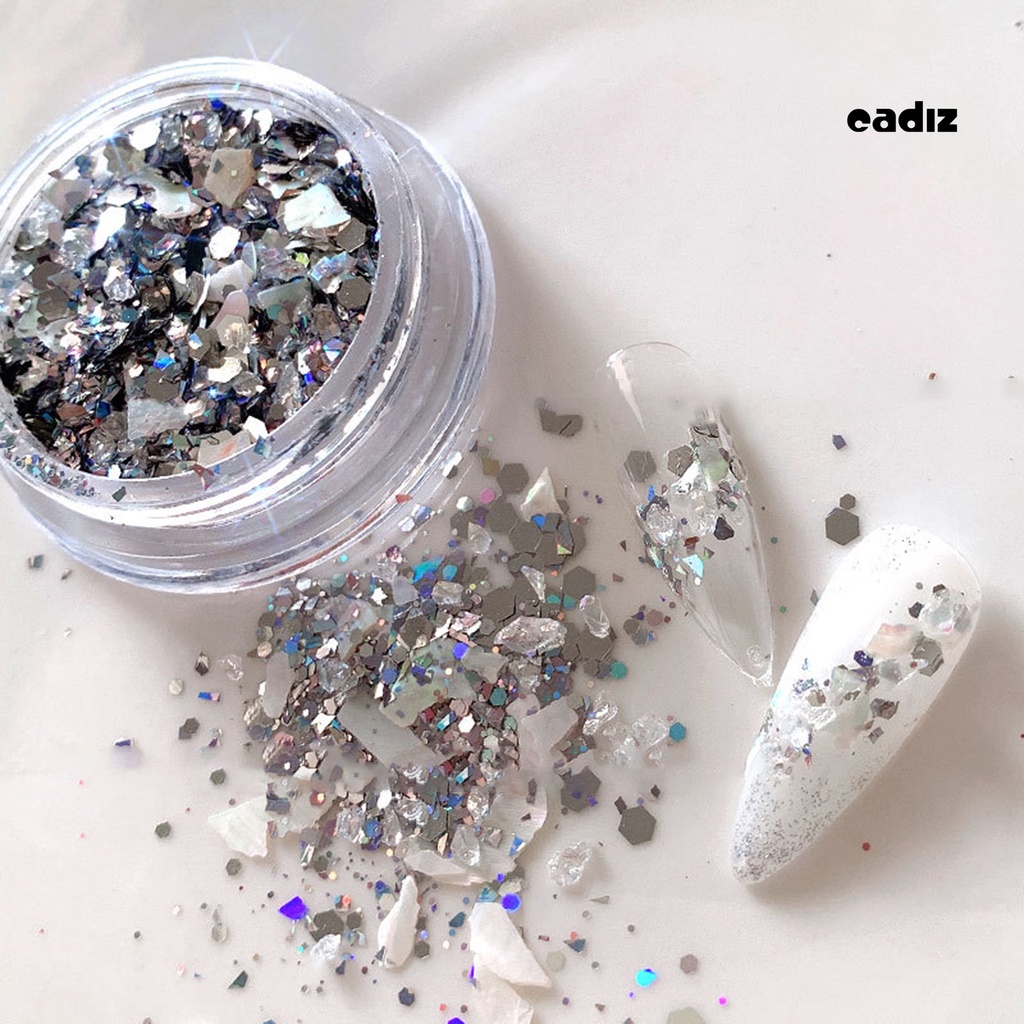 1 Hộp Kim Tuyến Vỏ Sò Lấp Lánh Trang Trí Móng Tay Nghệ Thuật DIY Không Phai Màu Phong Cách Nhật Bản