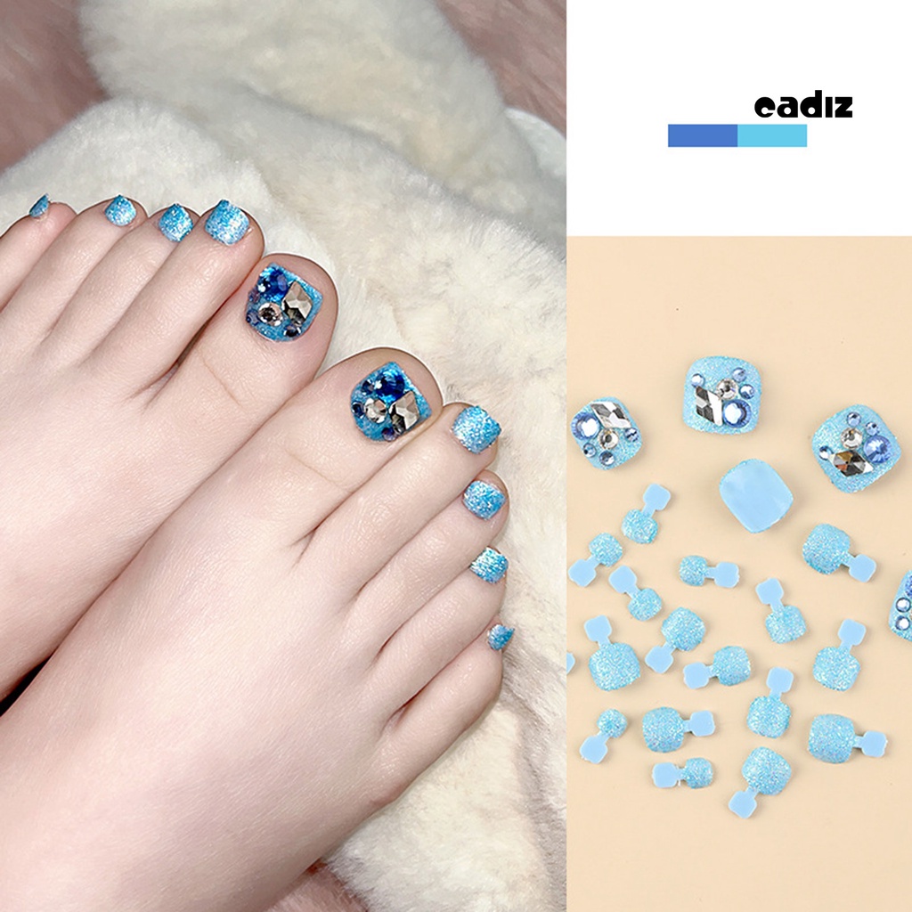 1 Bộ Móng Chân Giả Có Độ Bóng Cao Lấp Lánh Thời Trang Mùa Hè