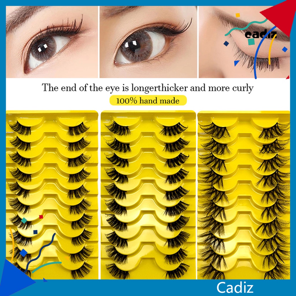 Set 10 Cặp Lông Mi Giả Cong Mềm 3D Tự Nhiên Linh Hoạt Cho Nữ