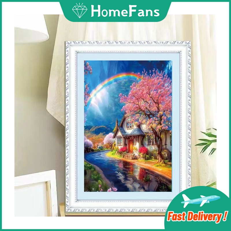 Bộ Tranh Đính Đá 5D Tự Làm Trang Trí Phòng Khách Hình Lâu Đài Giấc Mơ 2023 30x40cm / 40x50cm / 50x70cm
