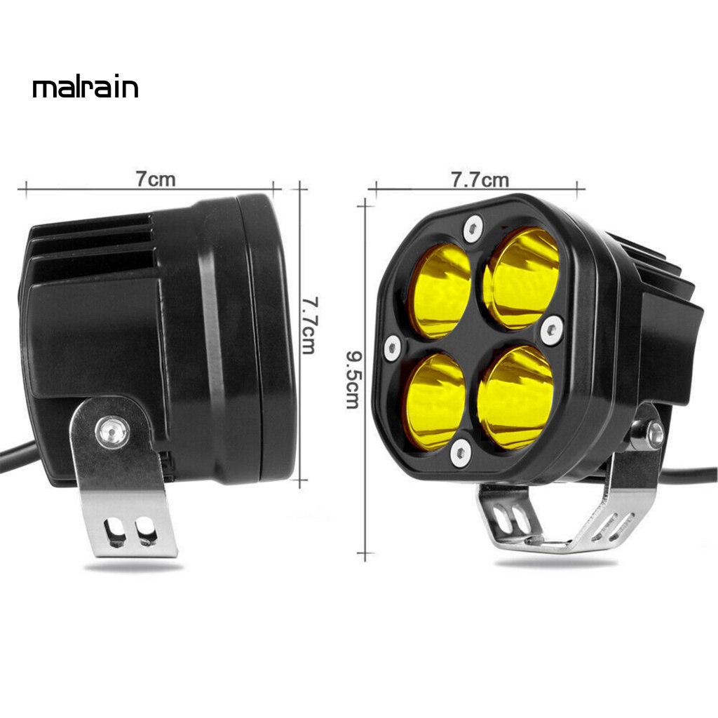 Đèn LED Hình Vuông 3 Inch Ánh Sáng Vàng Chuyên Dụng Cho Xe Hơi