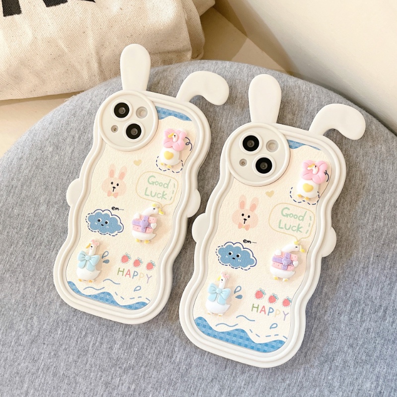 Ốp Điện Thoại Có Giá Đỡ Hình Chú Vịt Cho IPhone 11 13pro Max 14pro 11 12