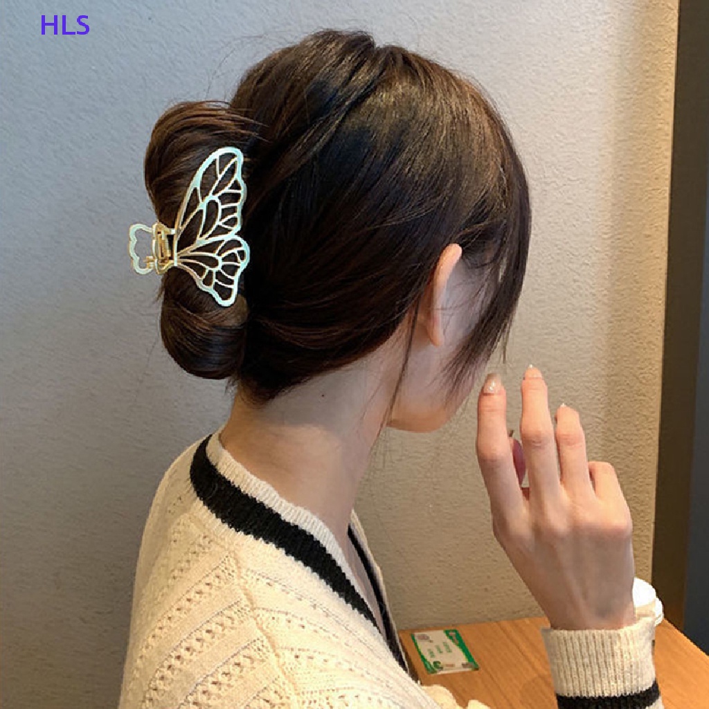 Kẹp Tóc Bướm Kim Loại Màu Vàng Thời Trang Thanh Lịch