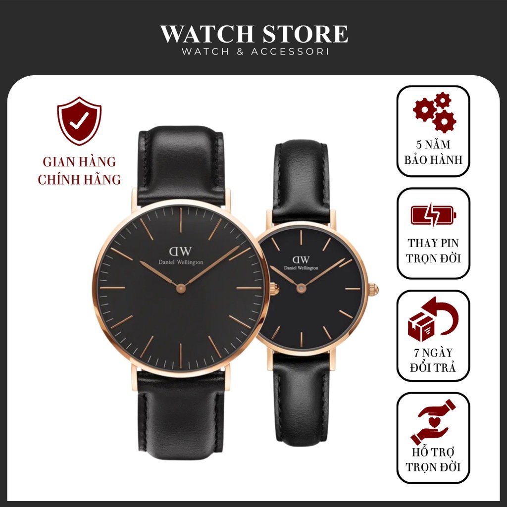 Đồng Hồ Nam Nữ Classic Sheffield Rose Gold Black 32mm & 40mm Chính Hãng - Daniel Store Vietnam .