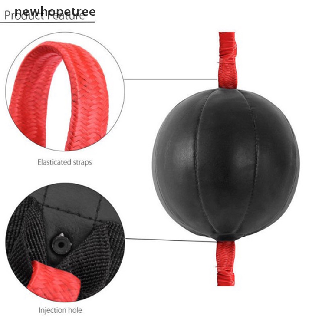 Bóng Tập Đấm Bốc Tốc Độ Hai Đầu Bằng Da Pu Màu Đen Vòng Tay Da Sồi OIK