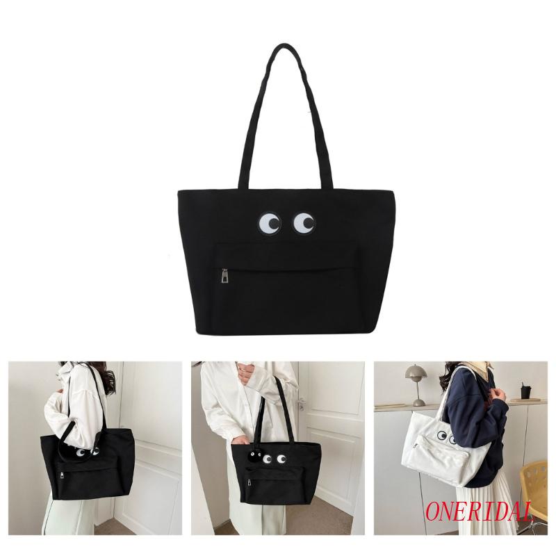 Túi Xách Tay Bằng Vải Canvas In Hình Hoạt Hình Dành Cho Nữ