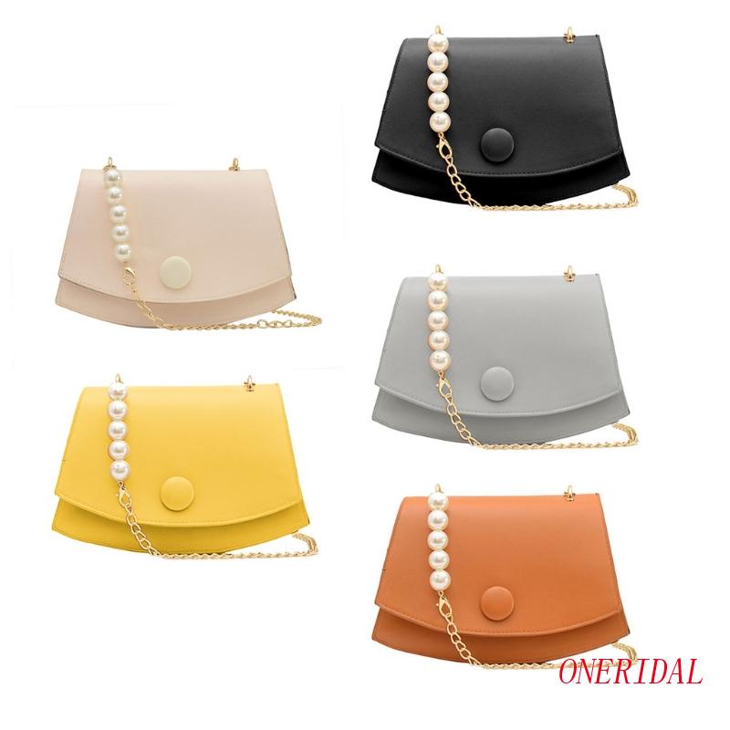 Túi Xách Da PU Phối Dây Xích Đeo Vai Thời Trang Mùa Hè Cho Nữ