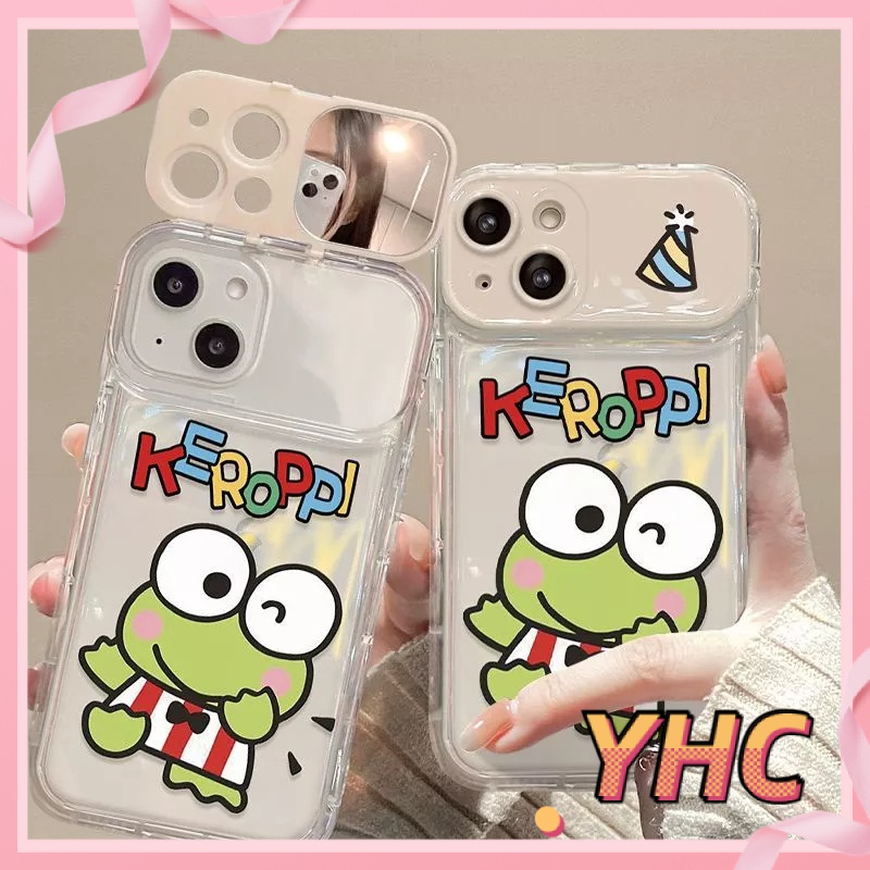 Ốp lưng phone Camera Ếch hoạt hình lật nắp gương trang điểm áp dụng Cho Iphone 6 / 6S / 6splus / se / 7 / 7plus / 8 / 8plus / X / xs / xsmax / 11 / 12 / 13 / 14 / Plus / pro/pro max-8007