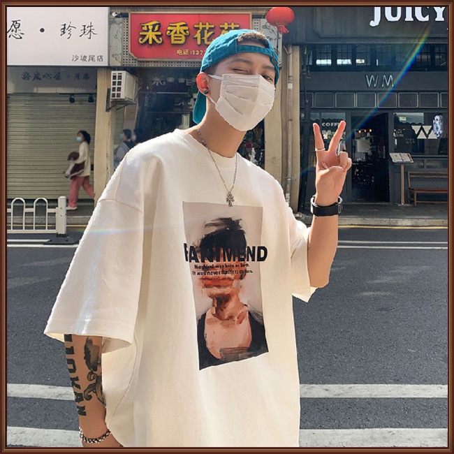 Áo Thun Tay Ngắn Cổ Tròn In Họa Tiết Nghệ Thuật Độc Đáo Thời Trang Cho Nam