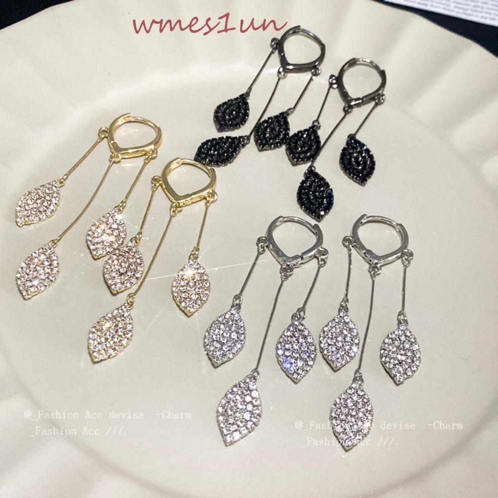 Khuyên Tai WMES15H Kiểu Dáng Vintage Thanh Lịch Toàn Bộ|Bông Tai Dáng Dài Phối Tua Rua Phong Cách Hàn Quốc Ngọt Ngào