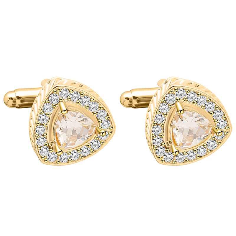 Khuy Măng Sét Đính Đá Zircon Kiểu Dáng Sang Trọng Dành Cho Nam