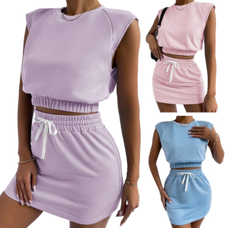 Xiangbao Set Áo Sơ Mi Cổ Thuyền Thắt Nơ Màu Trơn Co Giãn Thời Trang Hàng Ngày