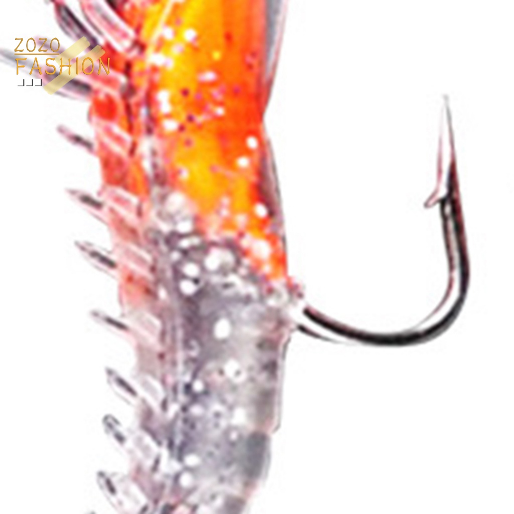 Bộ 4 Mồi Câu Cá Hình Tôm Dạ Quang Chống Trầy