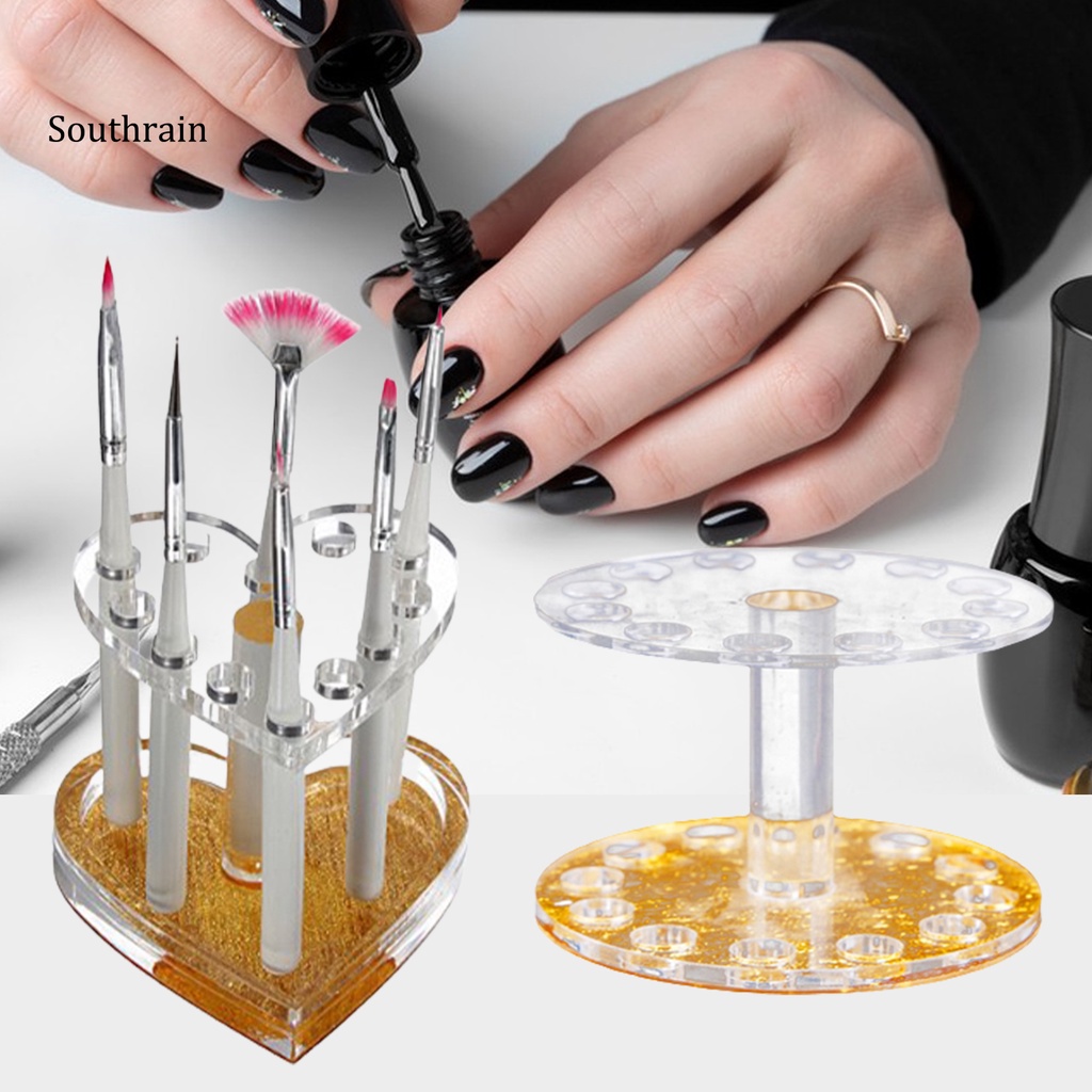 Giá Đỡ Bút / Bút Vẽ Móng Bằng Acrylic Màu Sáng Độ Bền Cao Tiết Kiệm Không Gian Tiện Dụng Cho Salon