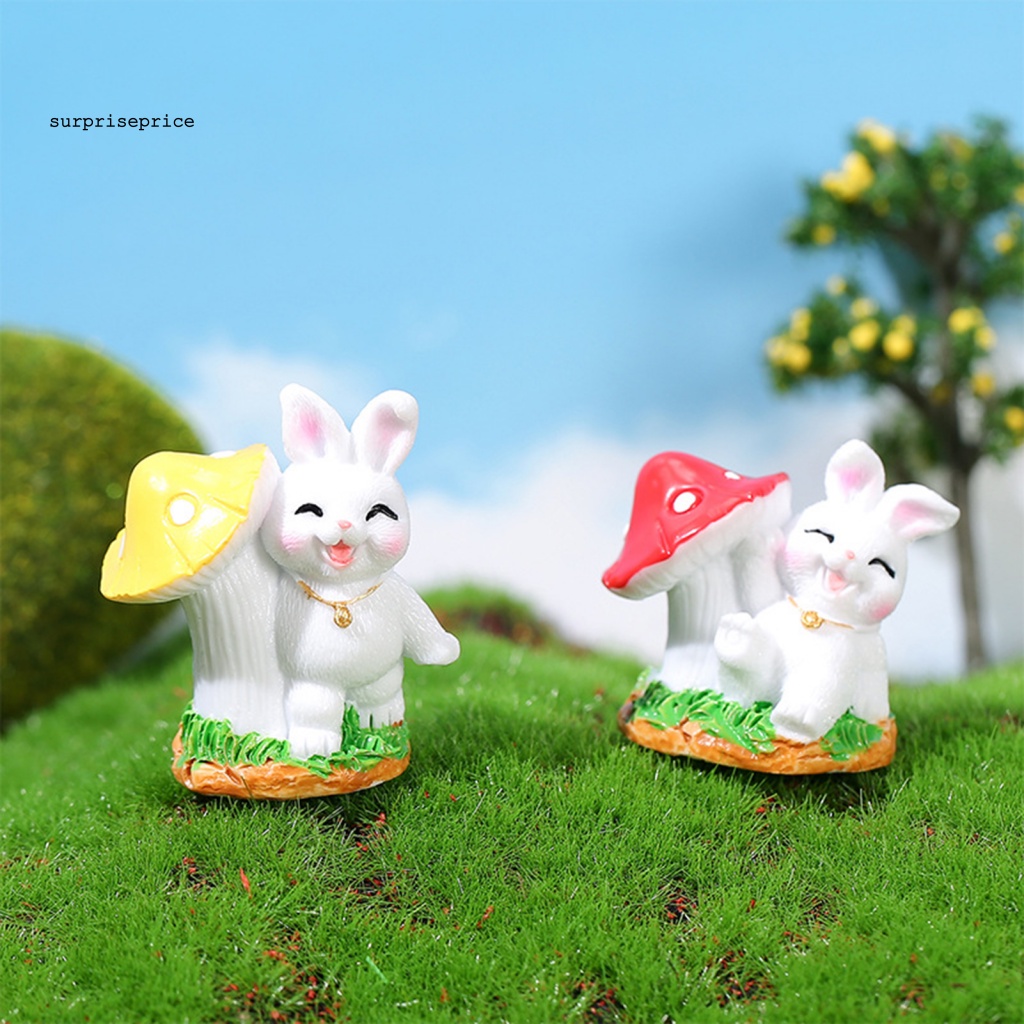Set 4 Đồ trang trí Thỏ Bunny Mini Bằng Nhựa Resin Trang Trí Phòng Khách / Bàn Làm Việc