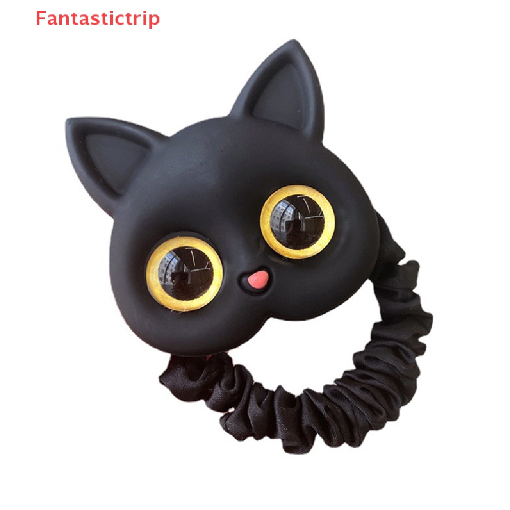 Dây Buộc Tóc Cao Su Co Giãn Hình Mèo Dễ Thương Phong Cách Hàn Quốc Cho Bé Gái