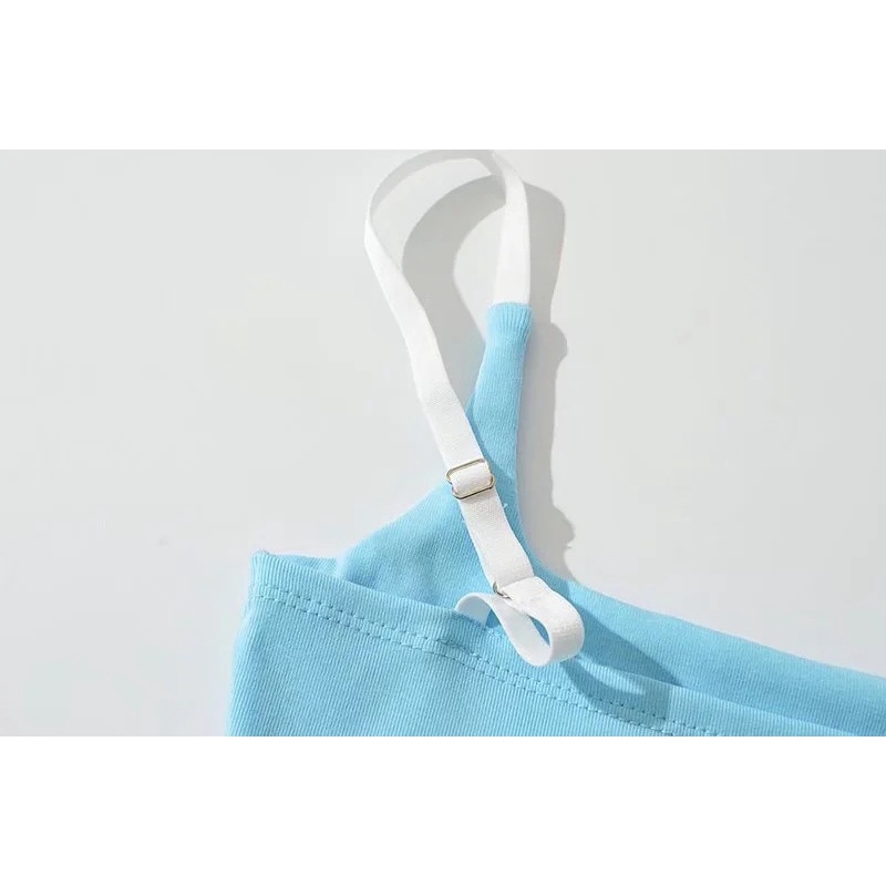 Áo Hai Dây In Chữ Phong Cách Pháp Thời Trang Mùa Hè Quyến Rũ Cho Nữ