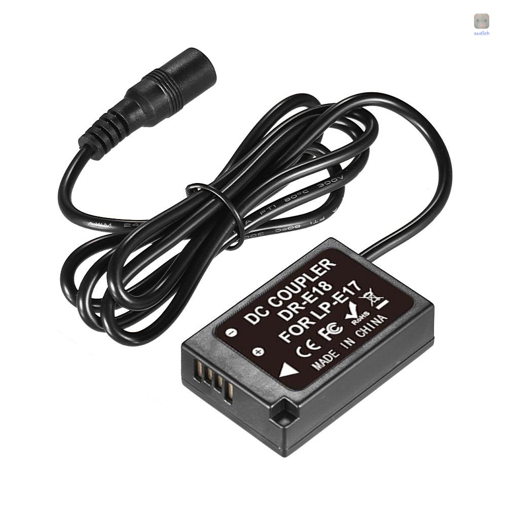 Đầu Nối Pin Andoer DR-E18 LP-E17 Với DC Male Cho 200D / 800D / 760D / 750D / 77D / M6 / M5 / Rebel T7i T6s T6i 800D Kiss X8i / SL3 / 250D / Kiss X10