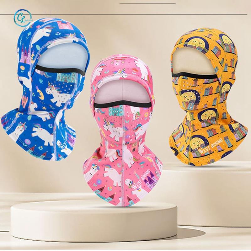 Khăn Choàng Cổ Thể Thao Che Phủ Mặt Giữ Ấm Màu Vàng Cho Trẻ Em