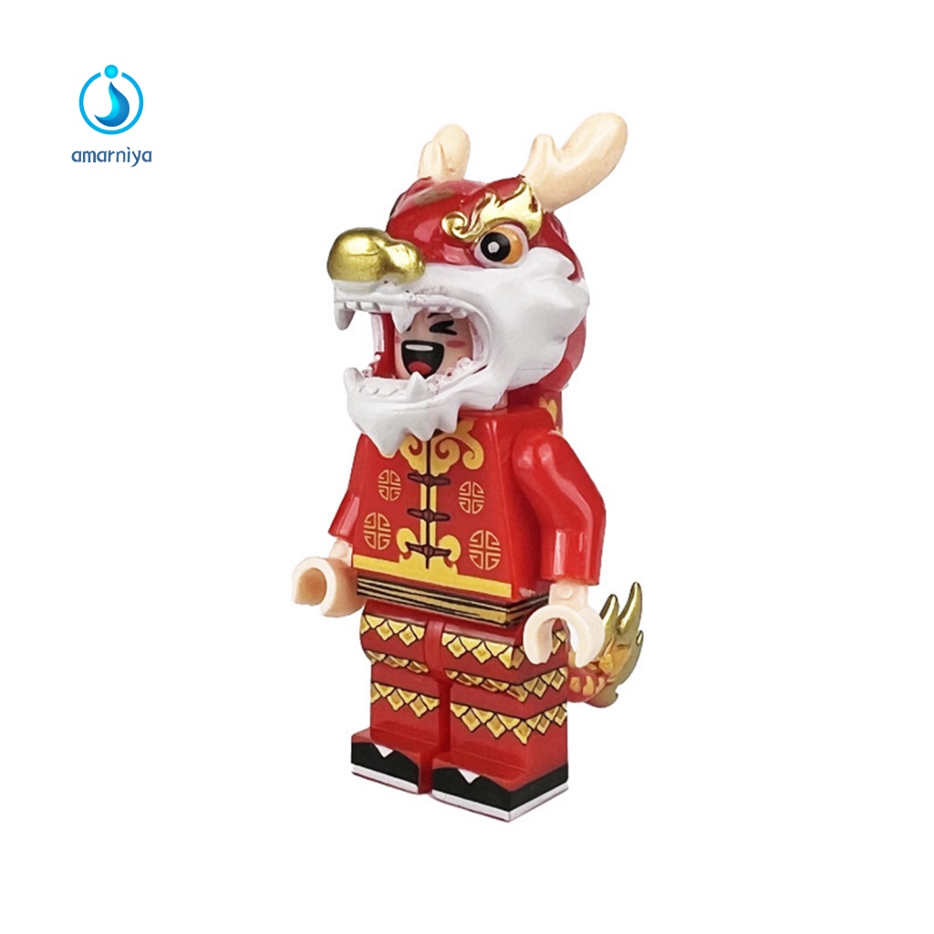 Mô Hình Đồ Chơi Lắp Ráp Nhân Vật Người Rồng Mini Trong Phim Năm Mới Dùng Làm Quà Tặng
