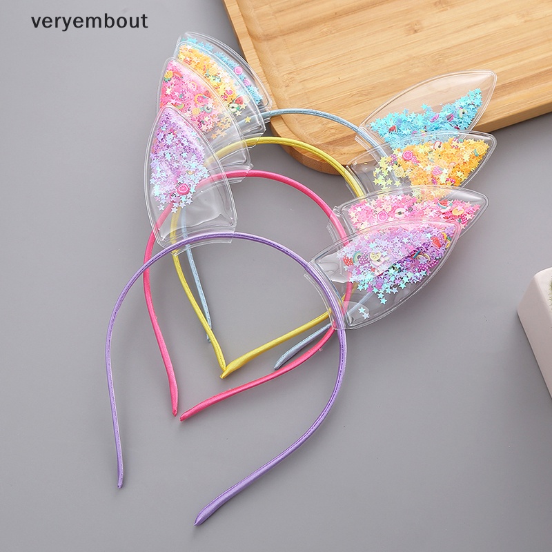 Băng Đô Trong Suốt Phối Kim Tuyến Lấp Lánh Thời Trang Cho Bé Gái