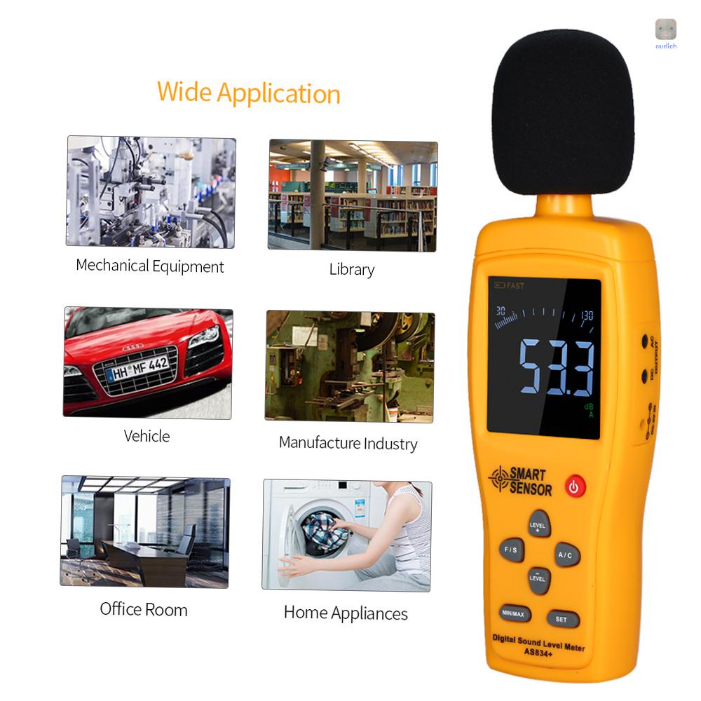 Máy Đo Độ Ồn Thông Minh AS834 + Màn Hình LCD 30-130dB