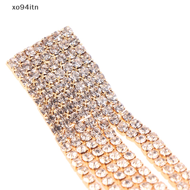 Bông Tai Mạ Bạc 925 Dáng Dài Đính Pha Lê Lấp Lánh Phong Cách Cổ Điển