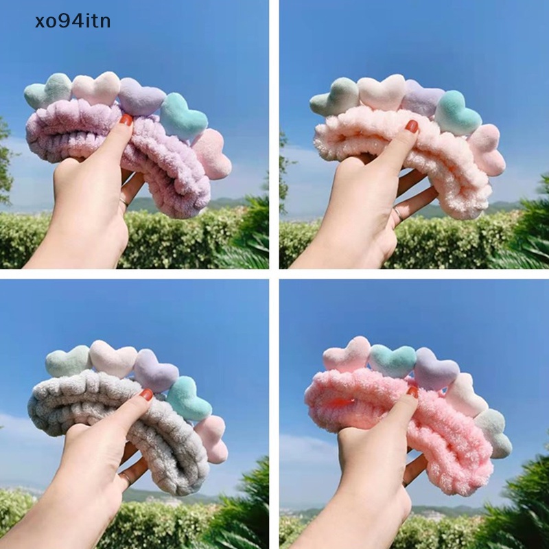 Băng Đô Cài Tóc Rửa Mặt In Họa Tiết Trái Tim Nhiều Màu Sắc Đơn Giản Dễ Phối Đồ Cho Nữ