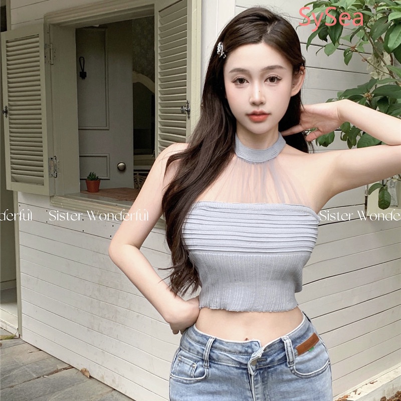 Áo Hai Dây Dệt Kim Quyến Rũ Thời Trang Hè Cho Nữ