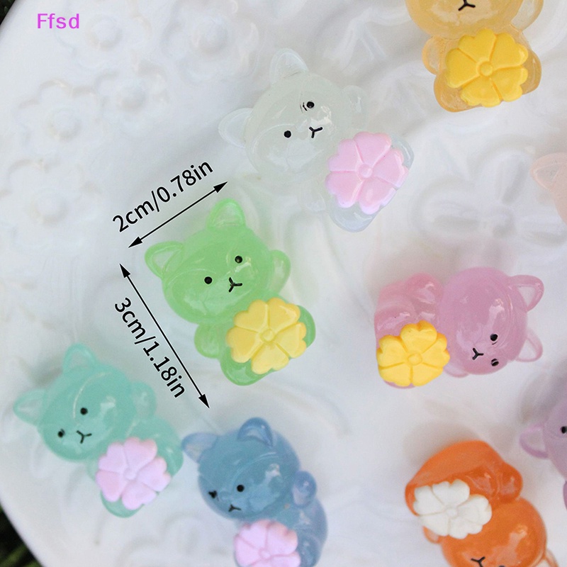 {Ffsd} Bộ 10 Tượng Vịt / Cáo Dạ Quang Mini Bằng Nhựa Resin Trang Trí Tiệc Giáng Sinh / Sinh Nhật