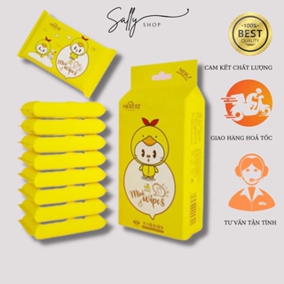 Khăn ướt mini nhỏ gọn tiện lợi bỏ túi, một bọc 9 gói - sally shop