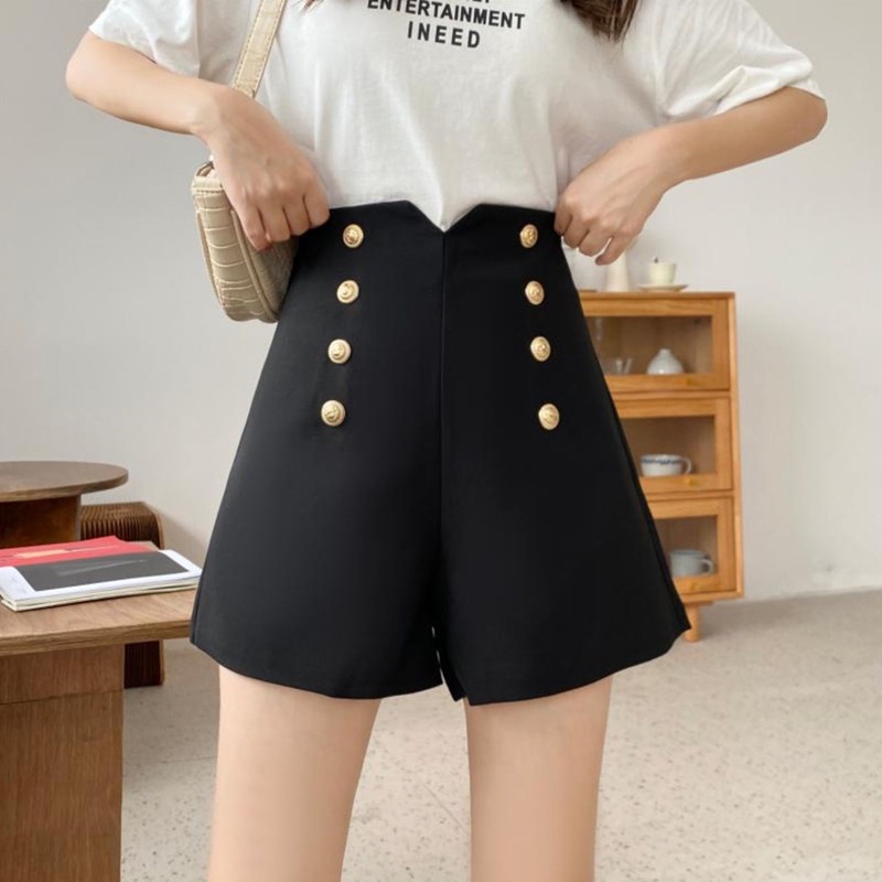 Quần Short Chữ A Lưng Cao Dáng Ôm Phong Cách Hàn Quốc Thời Trang Xuân Thu Cho Nữ