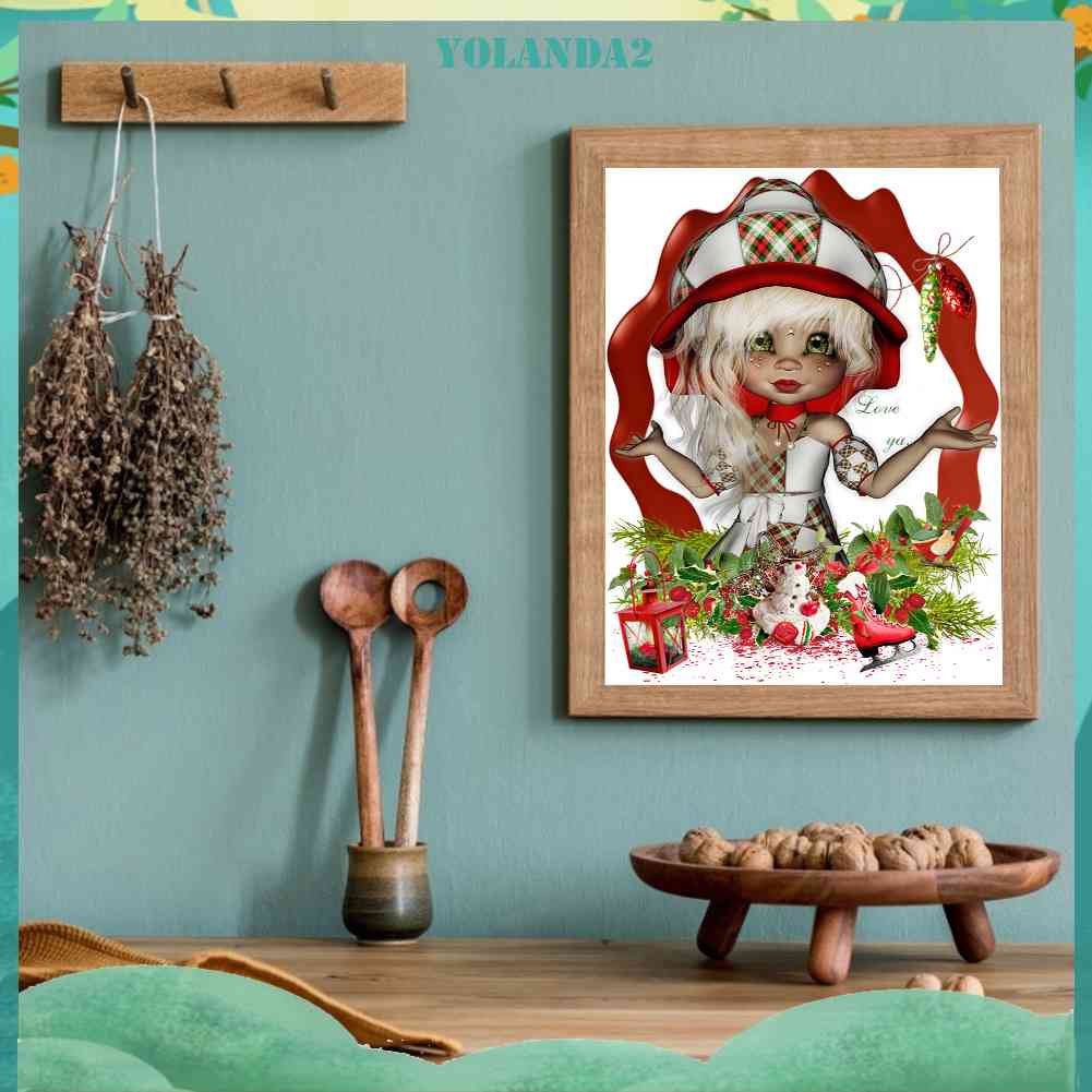 Bộ Tranh Đính Đá 5D Tự Làm Họa Tiết Bé Gái Hoạt Hình Trang Trí Nhà Cửa