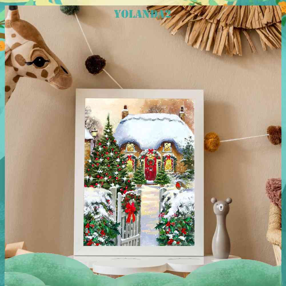 Tranh Đính Đá Kim Cương Toàn Bộ 5D DIY Hình Vẽ Vườn Giáng Sinh