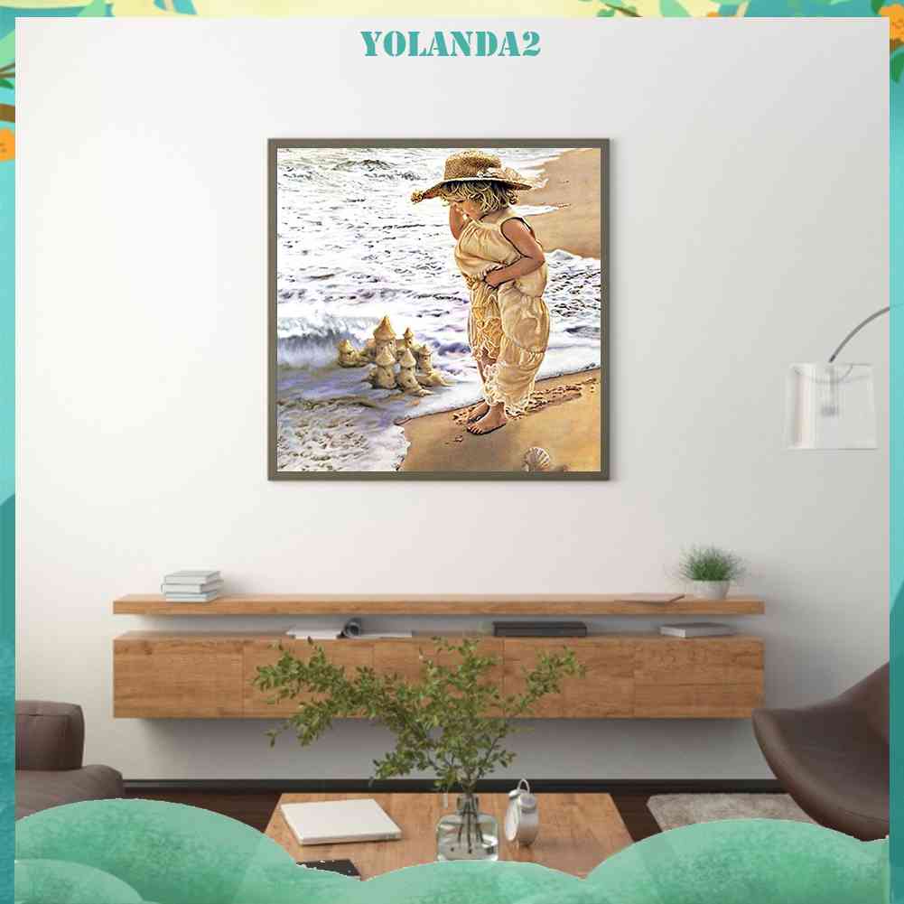 Tranh Đính Đá Kim Cương Toàn Bộ 5D DIY Hình Vẽ Cô Gái Trang Trí Nhà Cửa