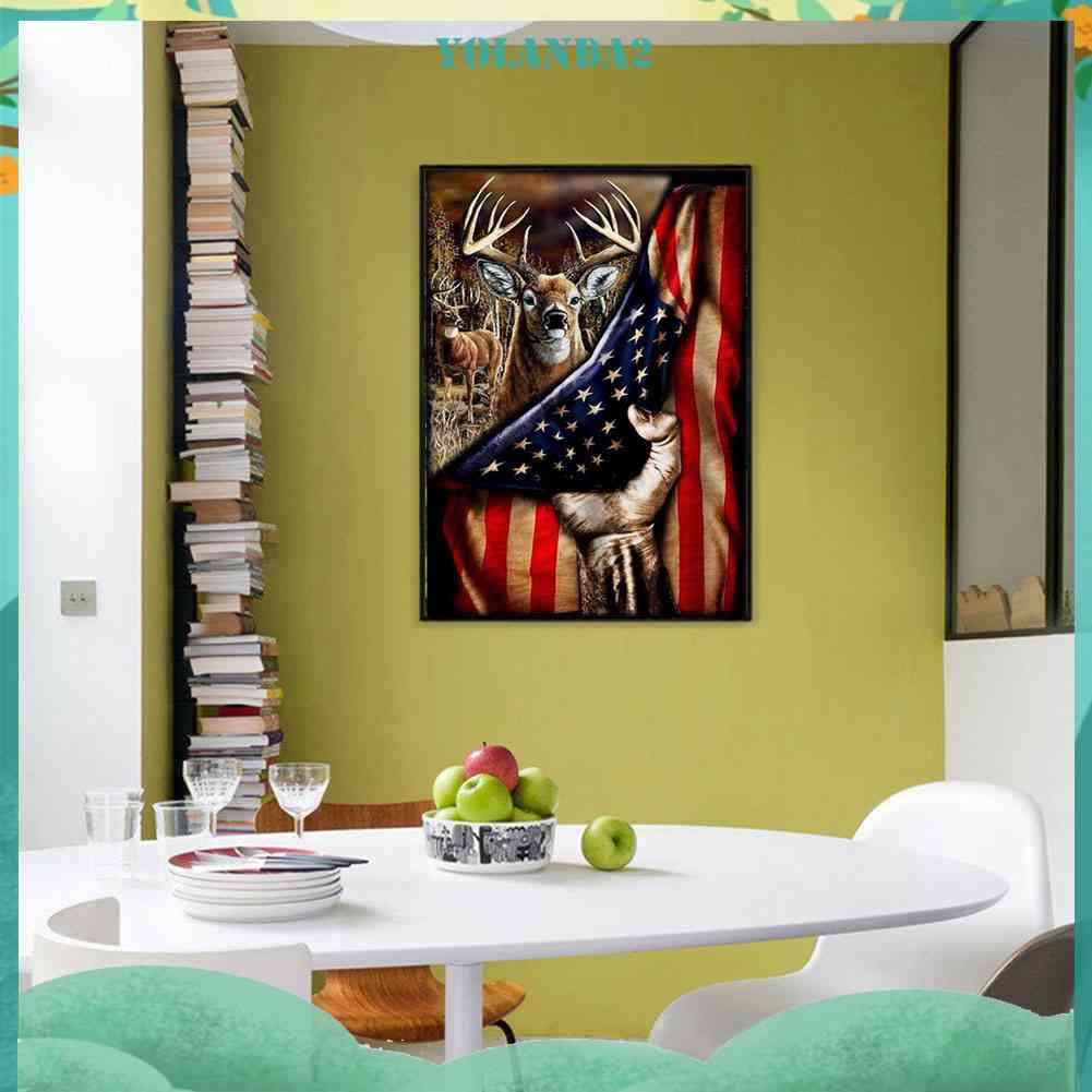 Bộ Tranh Đính Đá Họa Tiết Quốc Kỳ Độc Đáo Diy Dùng Trang Trí Nhà Cửa