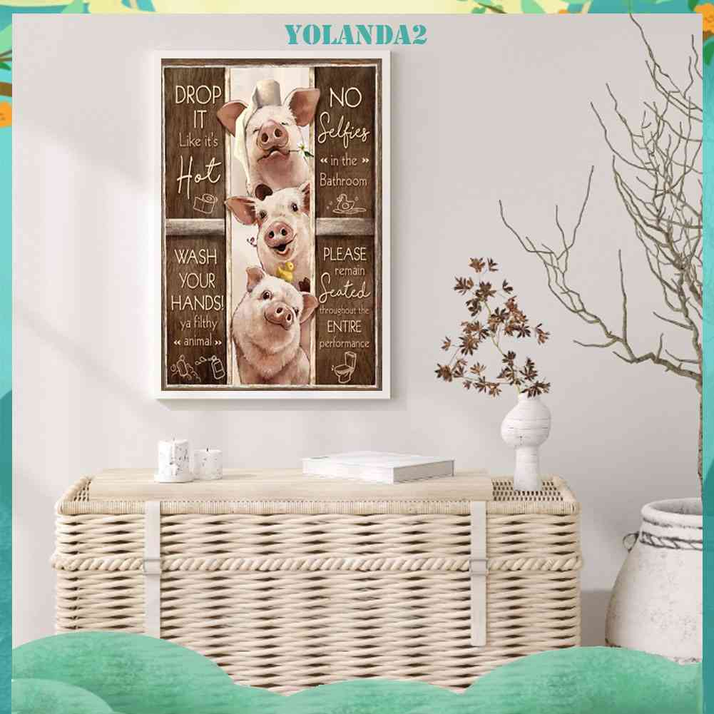 Tranh Đính Đá Kim Cương Toàn Bộ 5D DIY Hình Ba Chú Heo