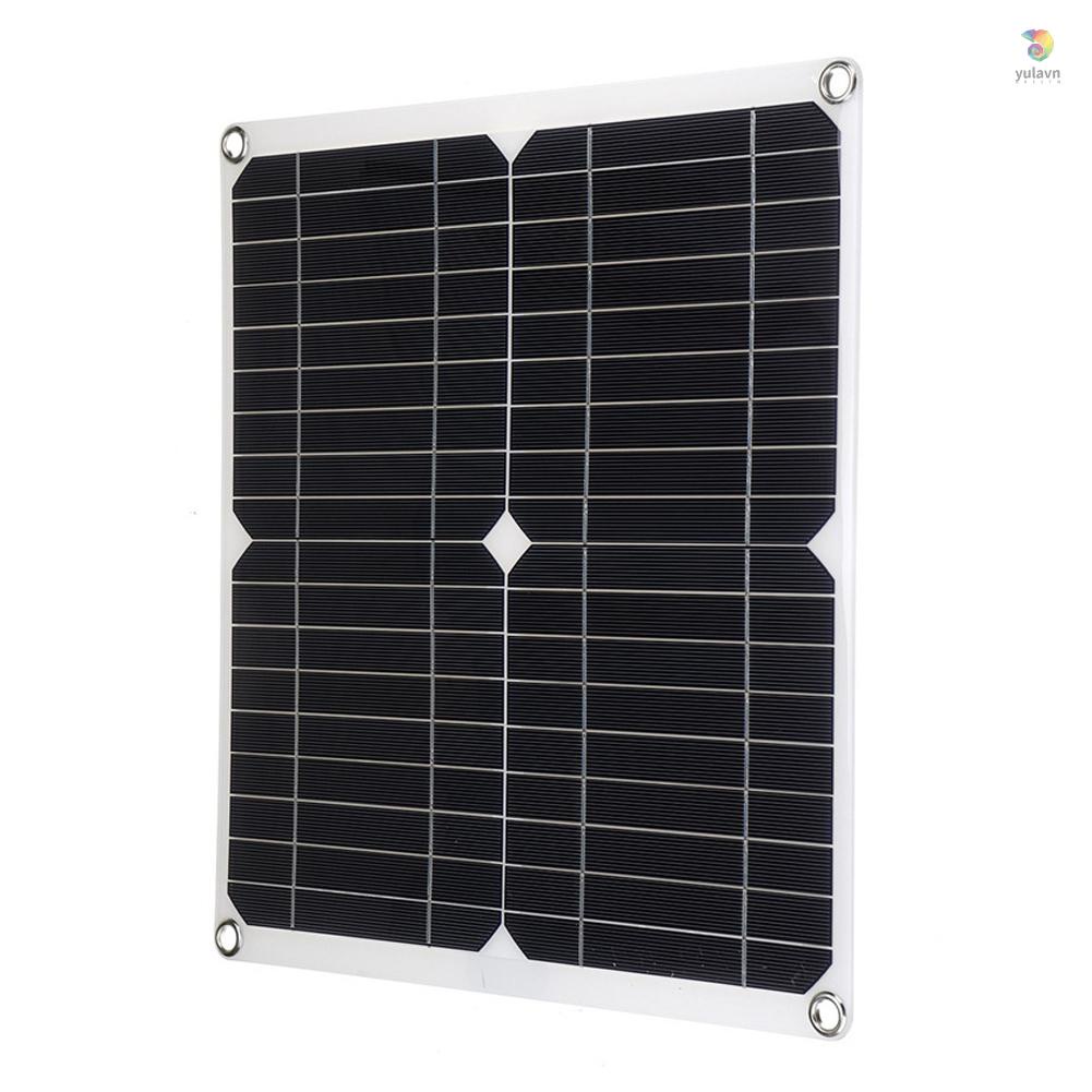 Bộ Bảng Điều Khiển Năng Lượng Mặt Trời 18V 25W Cổng Sạc USB Kép Chống Nước 12 / 24V 100A PWM Cho RV Marine