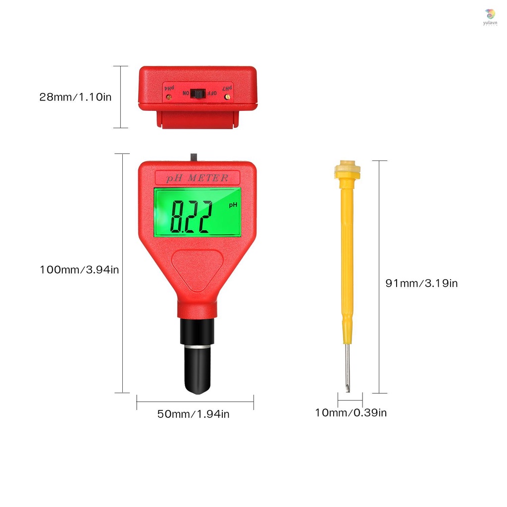Bút Đo Độ PH 0-14pH Màn Hình LCD 1.5-inch Có Đèn Nền Xanh Lá Chuyên Dụng Cho Phòng Thí Nghiệm