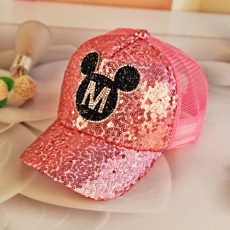 Mũ Lưỡi Trai Hình Chuột Mickey / Minnie Lấp Lánh Thời Trang Cho Bé Gái