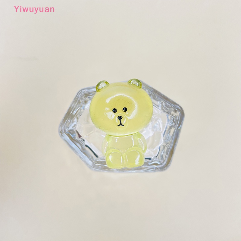 < Yiwuyuan > Tượng Gấu Hoạt Hình Phát Sáng Trang Trí Phong Cảnh DIY Mới