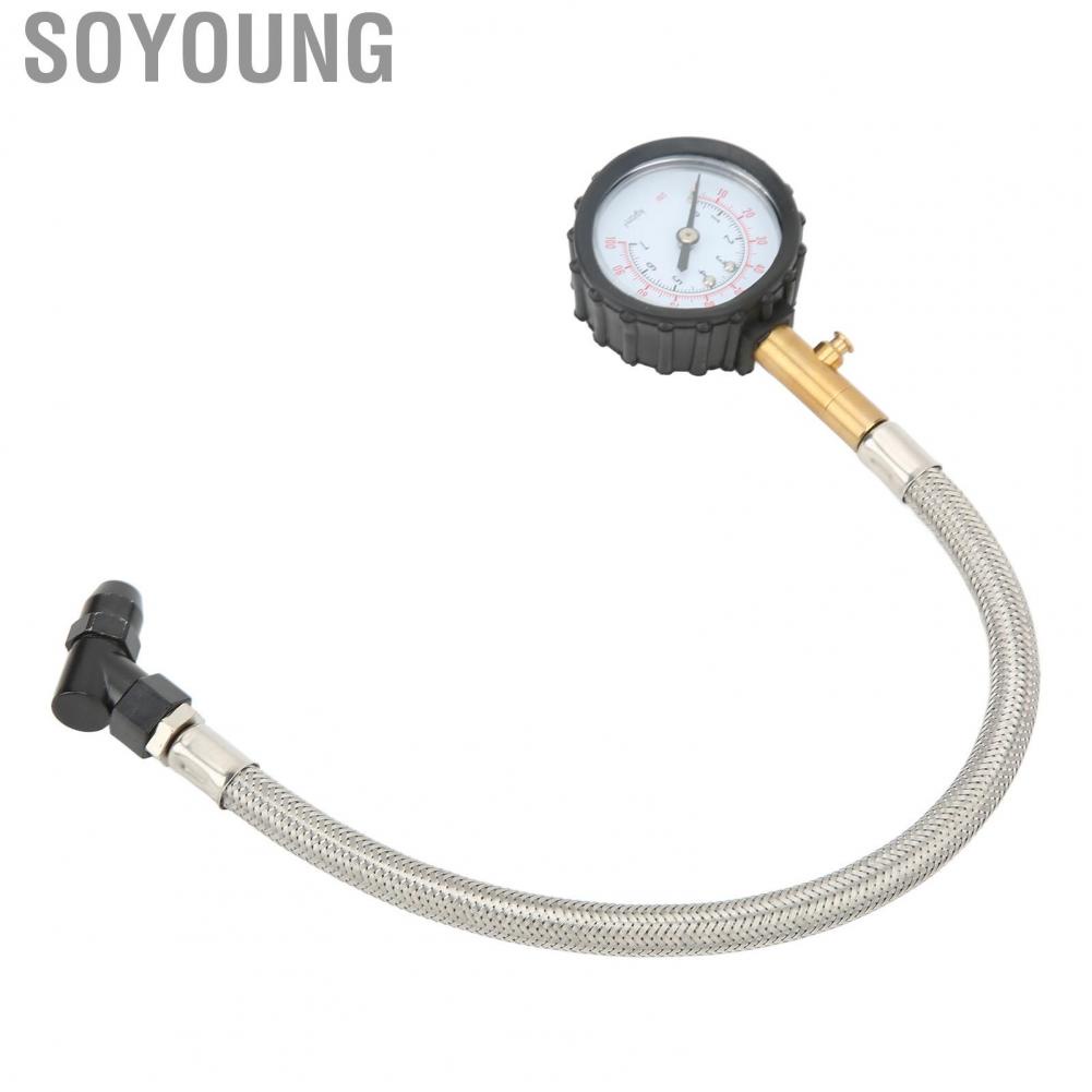 Soyoung Air Inflator Gauge  2pcs Pressure Resistant Tire Pressure Gauge 4 Units Heavy Duty  for Bike for Car