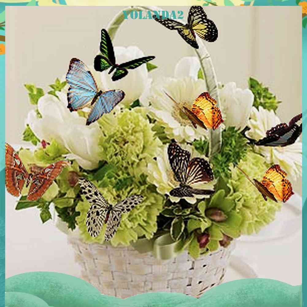 Bộ Tranh Đính Đá 5D Họa Tiết Giỏ Bướm Độc Đáo DIY Dùng Trang Trí Nhà Cửa